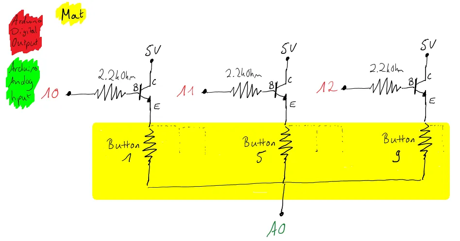 Button Arduino setup example